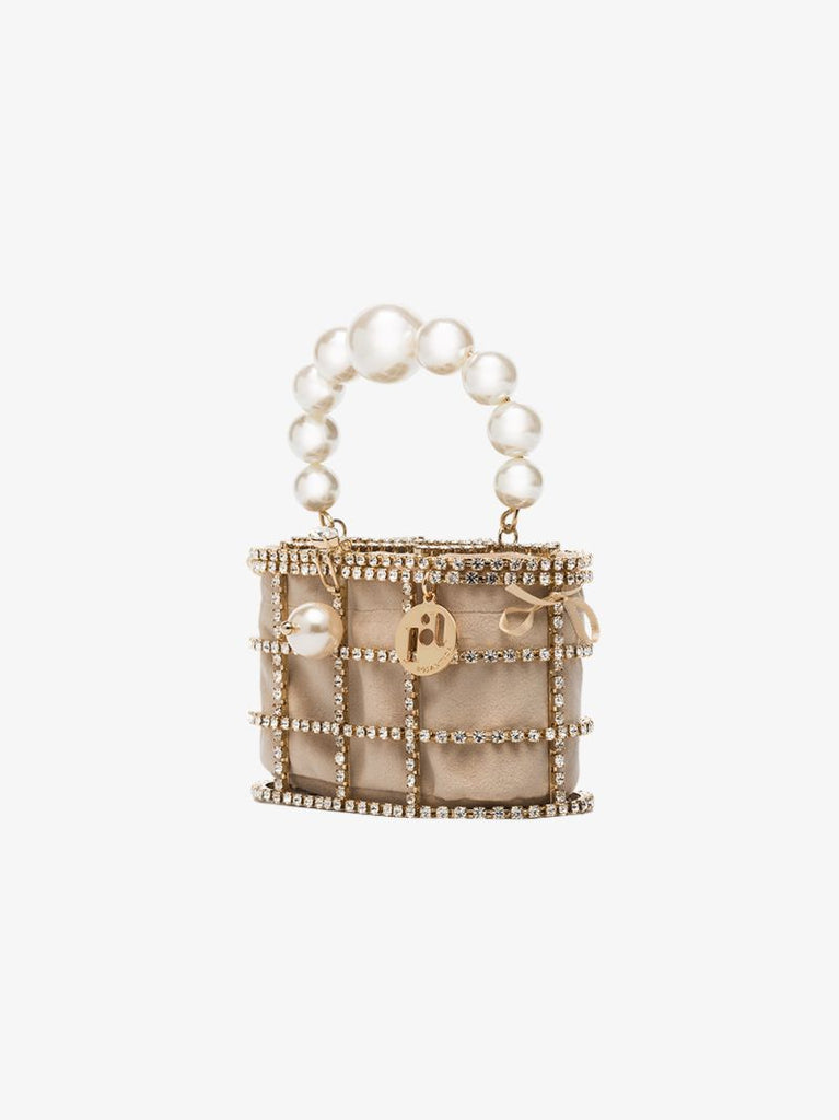 Gold Tone Holli Crystal Velvet Mini Bag