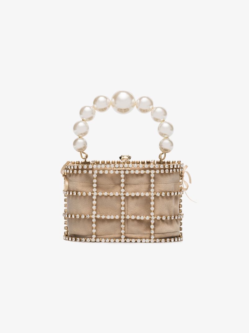 Gold Tone Holli Crystal Velvet Mini Bag