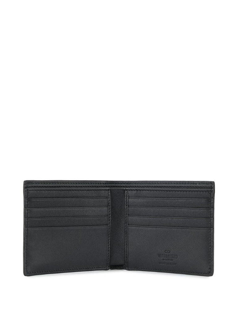 Black Vlogo Bi-fold Leather Wallet