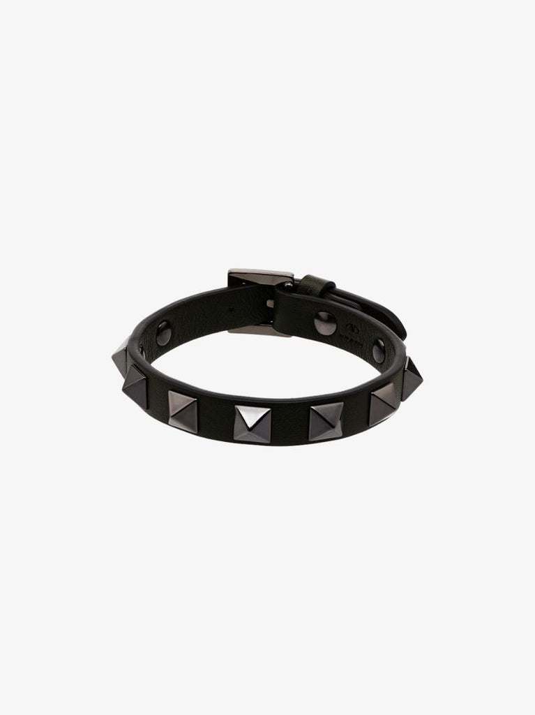 Green Rockstud Leather Bracelet