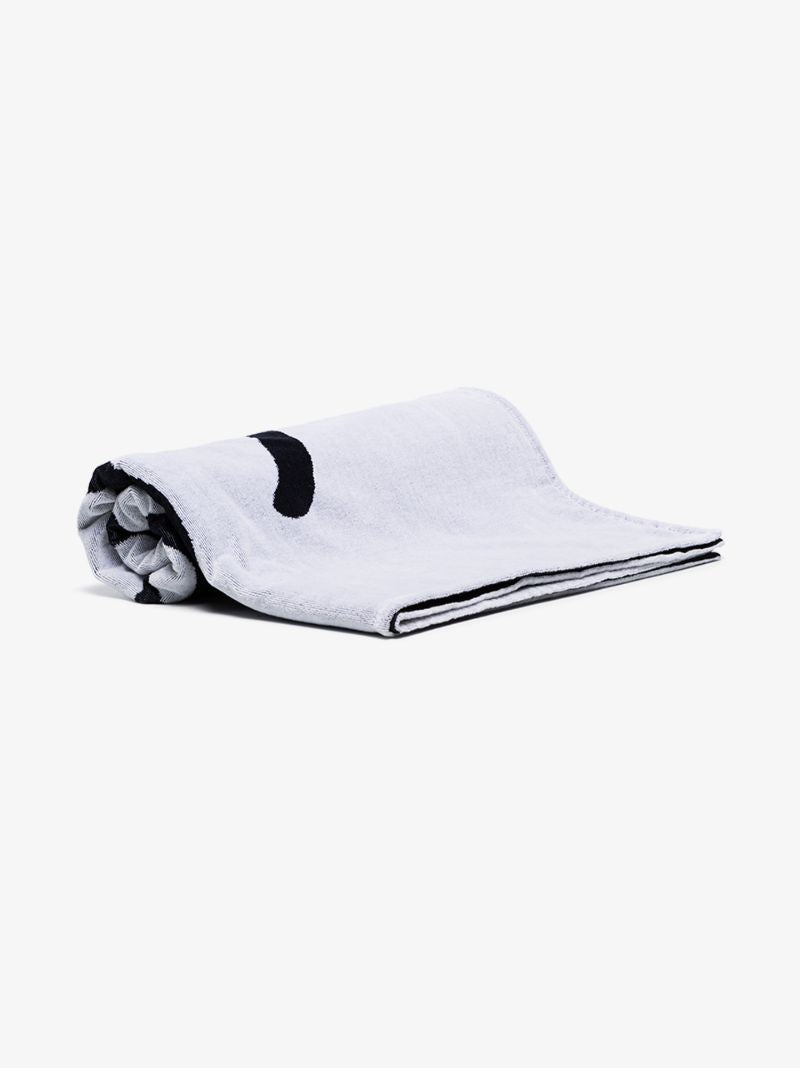 White Signature Logo Cotton Beach Towel