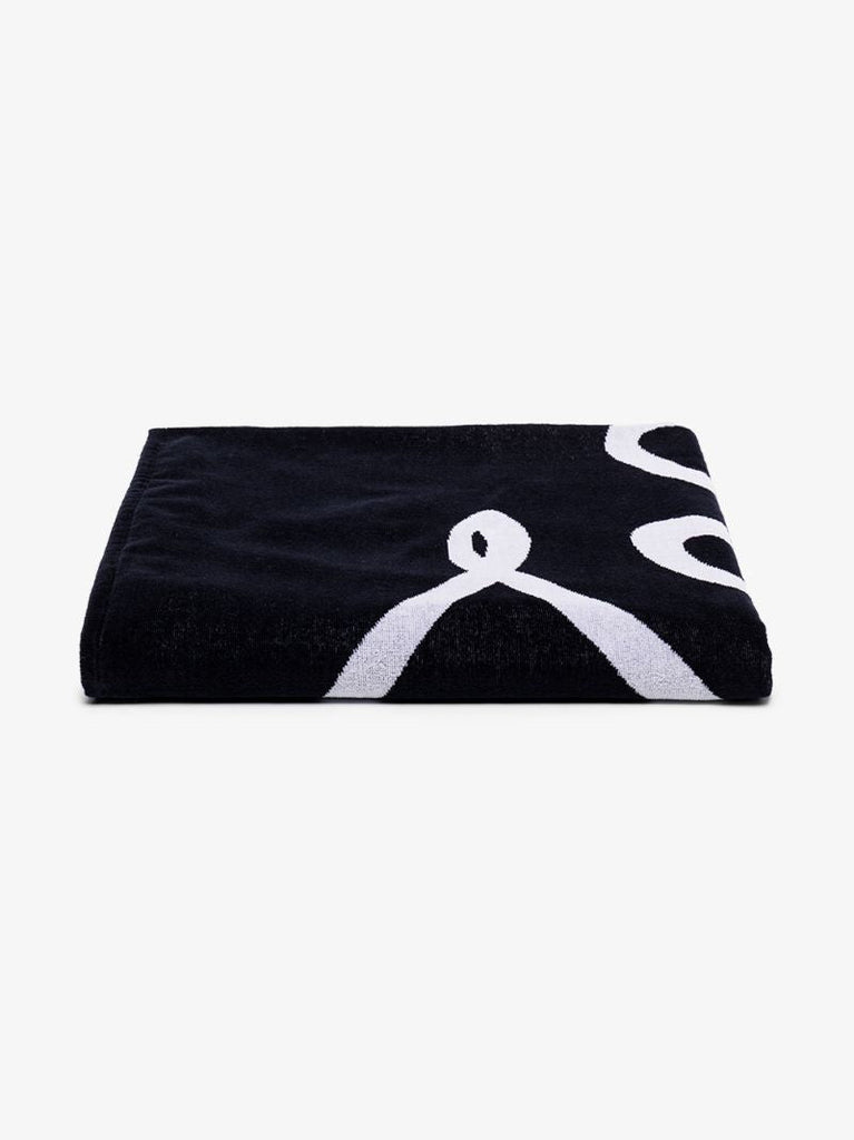Blue Signature Logo Cotton Beach Towel