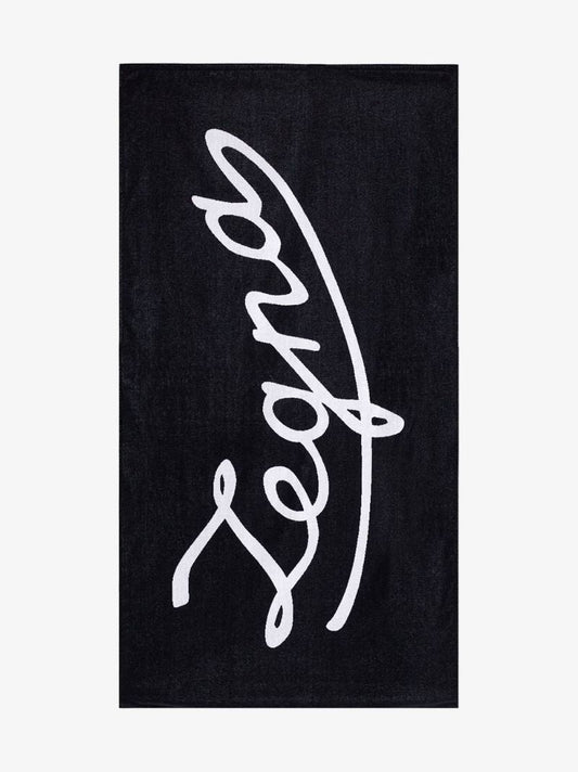 Blue Signature Logo Cotton Beach Towel