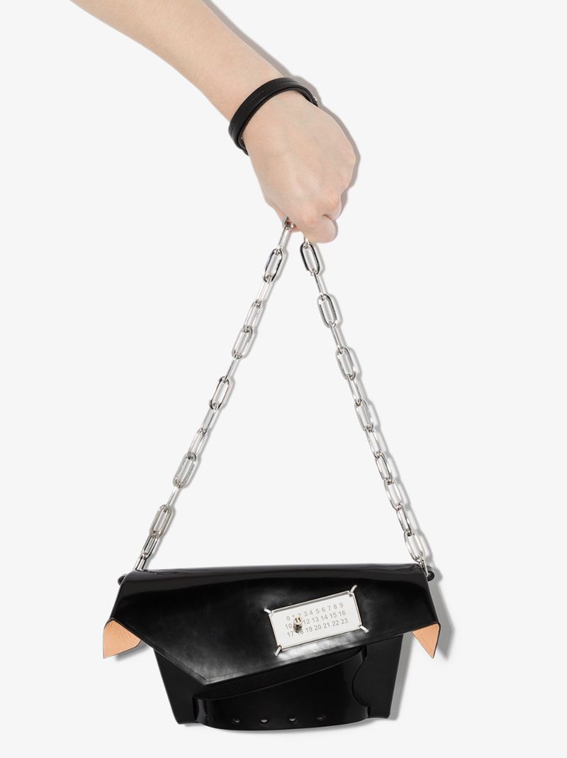 Black Snatched Small Leather Bag