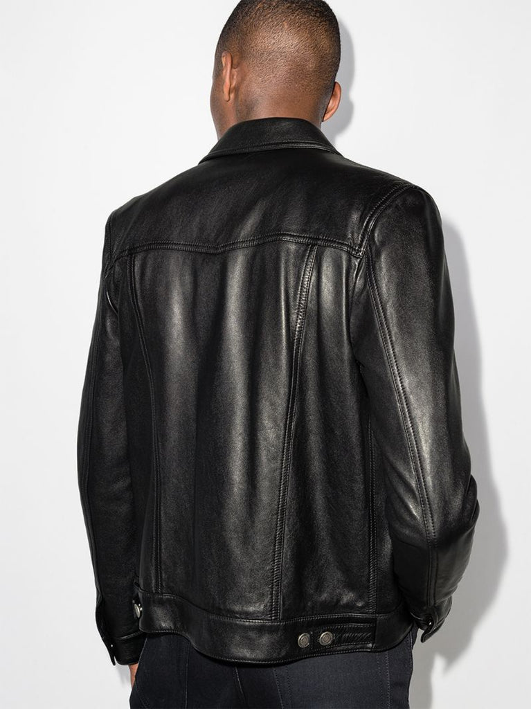 Button-up Leather Jacket