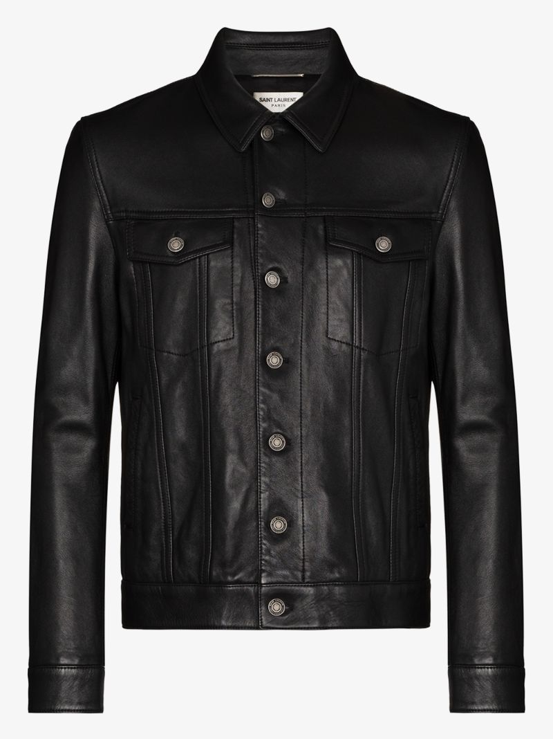 Button-up Leather Jacket