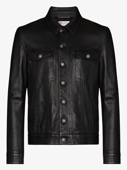 Button-up Leather Jacket