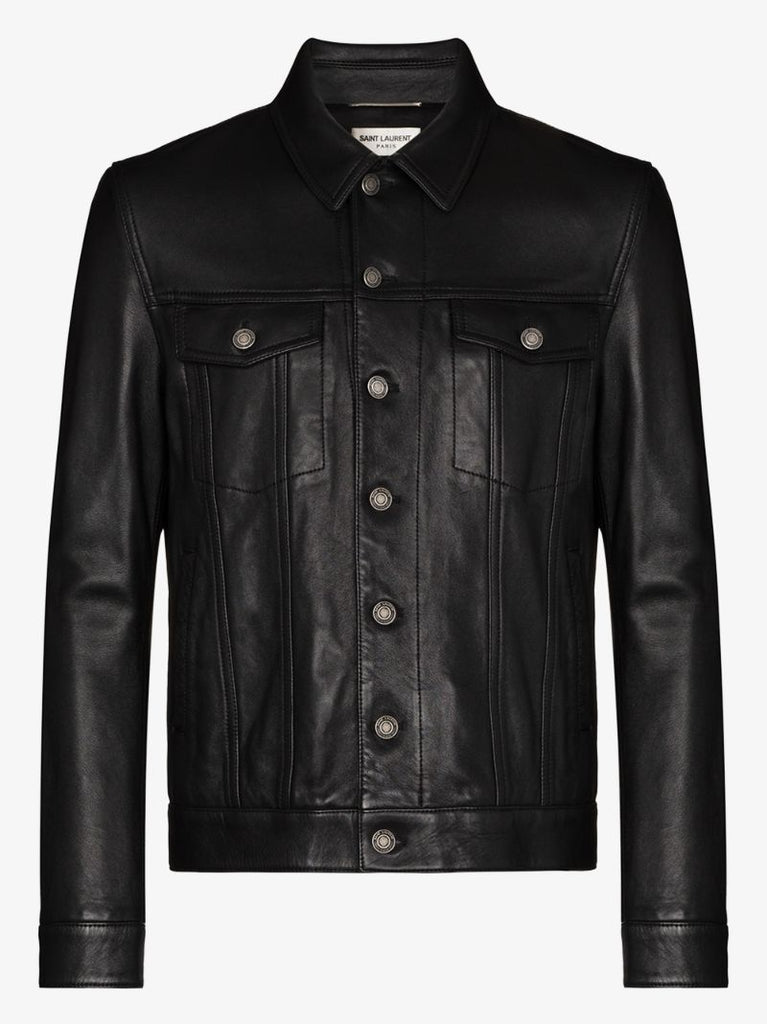 Button-up Leather Jacket