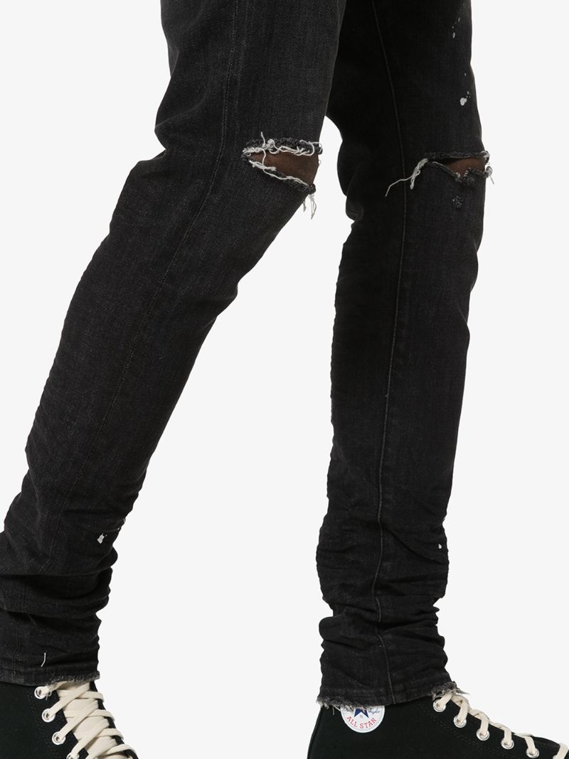 Distressed Ripped Knee Jeans