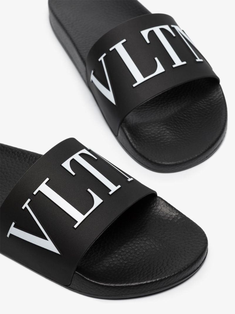 Black Vltn Rubber Slides