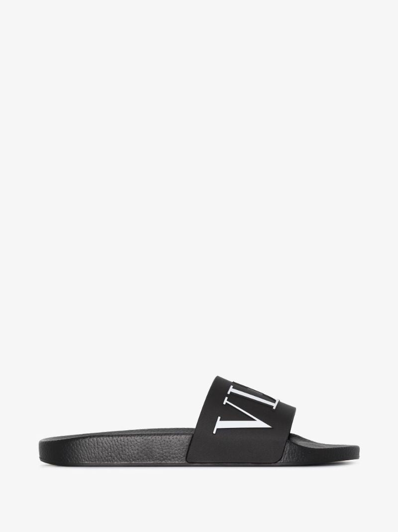 Black Vltn Rubber Slides