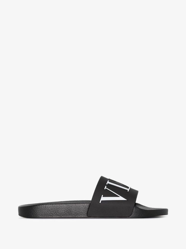 Black Vltn Rubber Slides