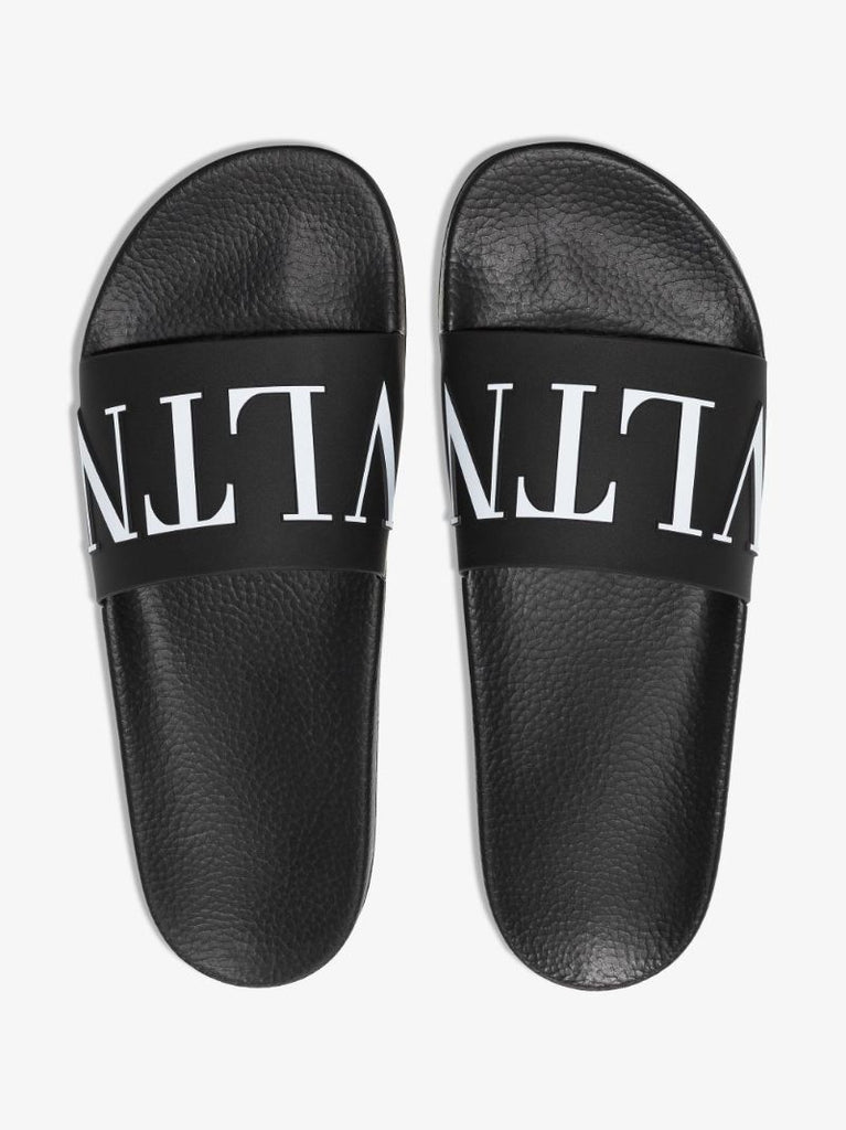 Black Vltn Rubber Slides