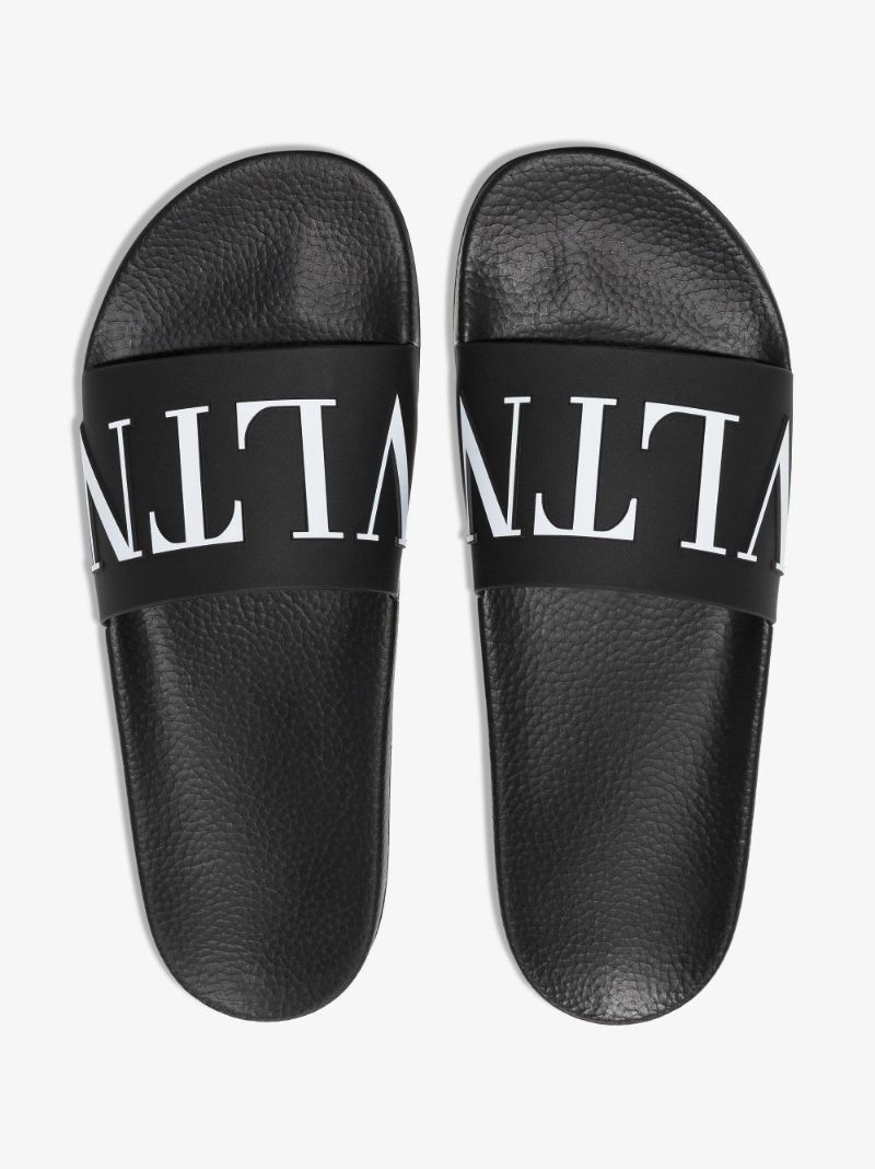 Black Vltn Rubber Slides