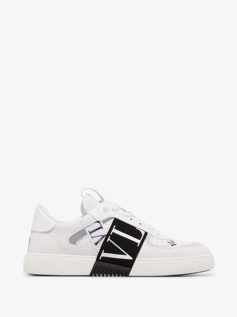 White Vl7n Low-top Leather Sneakers