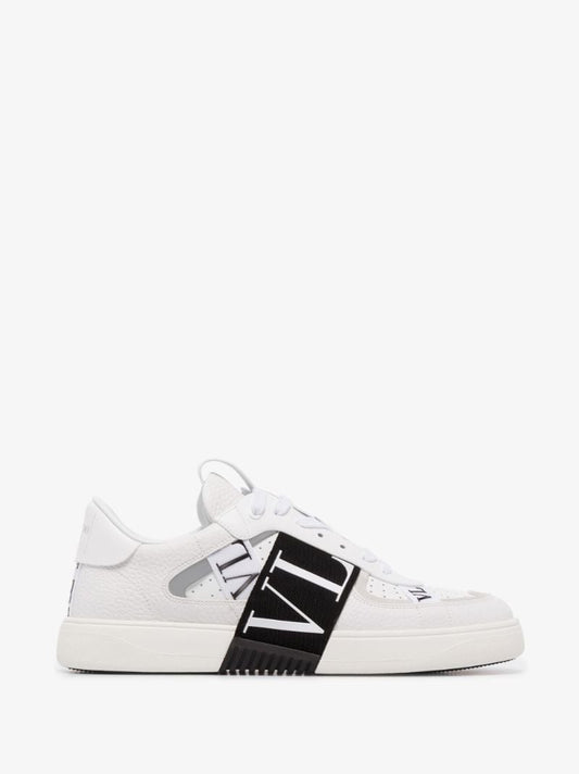 White Vl7n Low-top Leather Sneakers