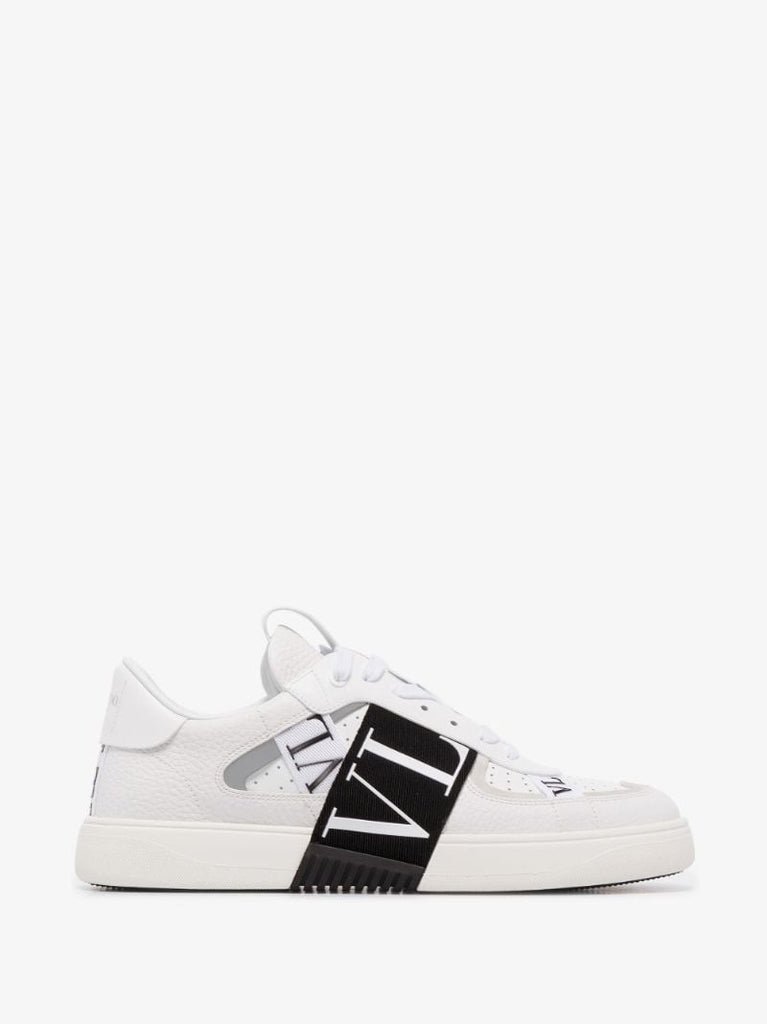 White Vl7n Low-top Leather Sneakers