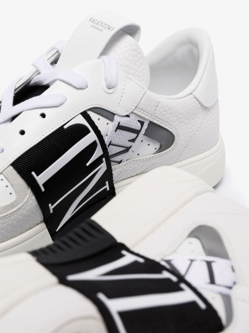 White Vl7n Low-top Leather Sneakers