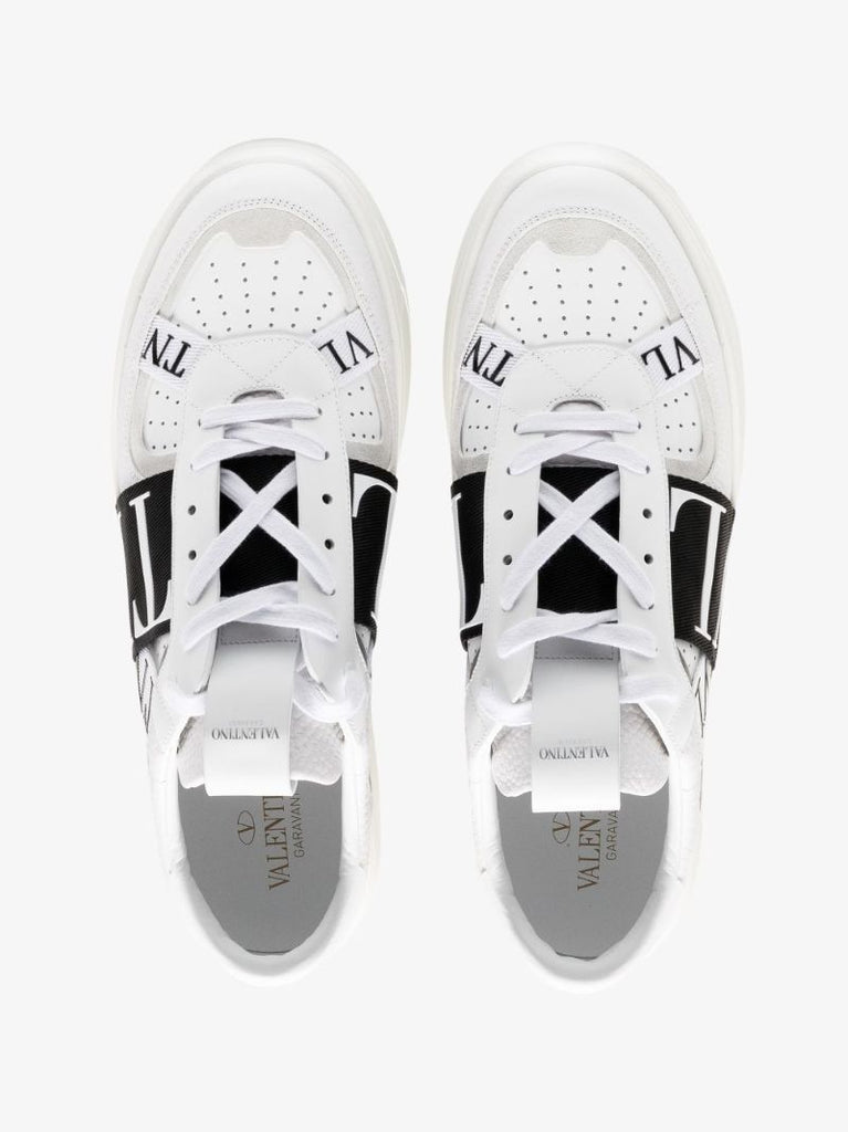 White Vl7n Low-top Leather Sneakers