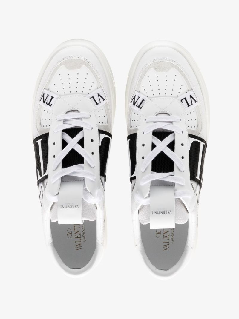 White Vl7n Low-top Leather Sneakers