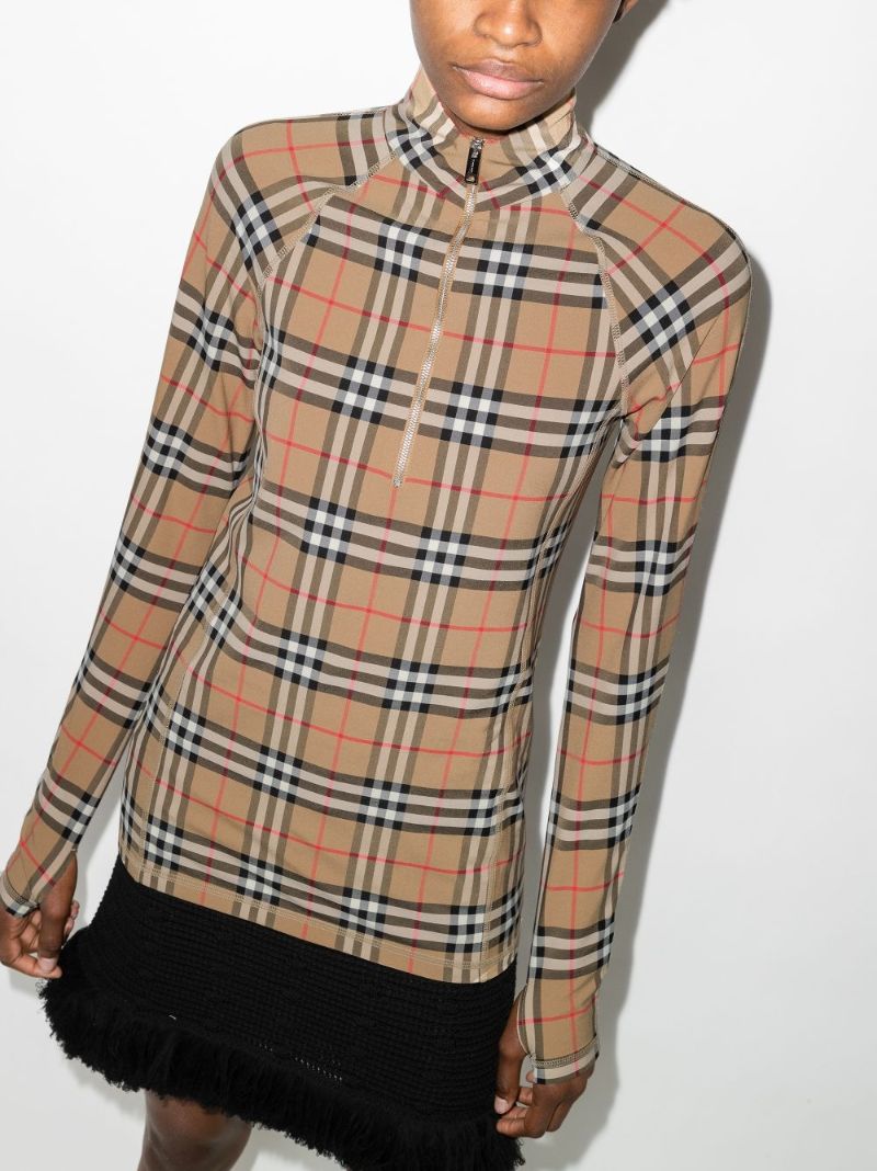 Vilan Vintage Check Half-zip Top