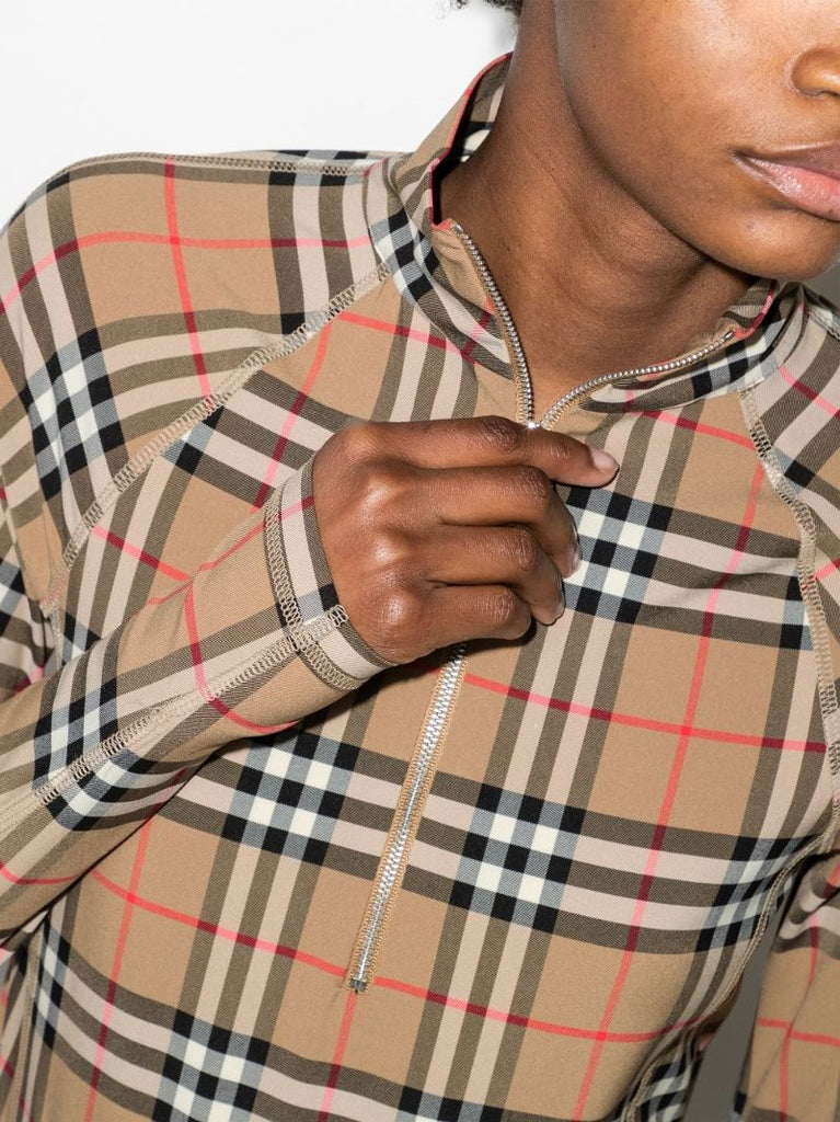 Vilan Vintage Check Half-zip Top