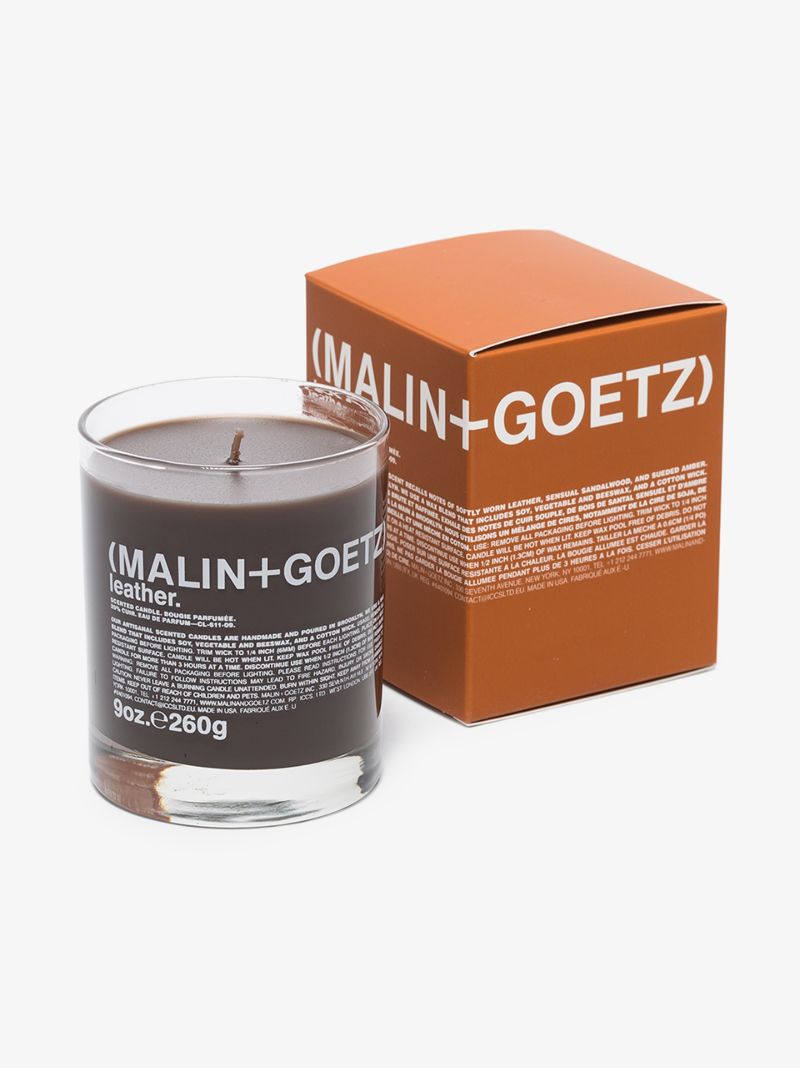 Brown Leather Natural Wax Candle