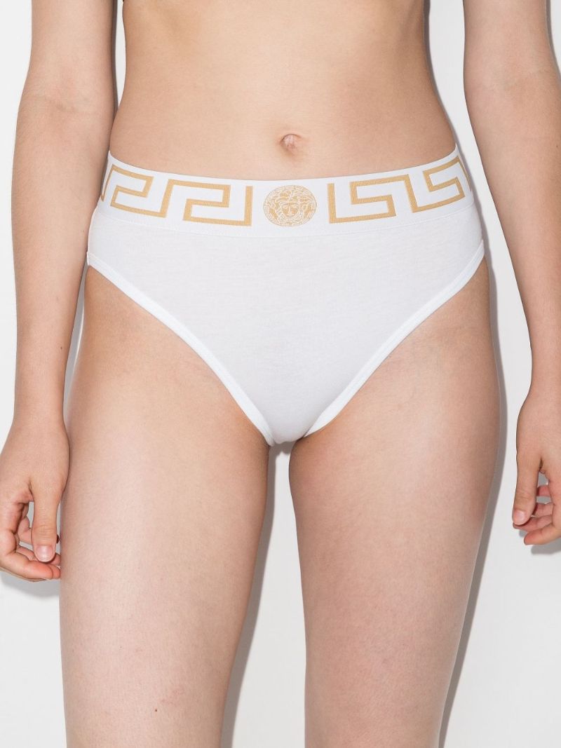 White Greca Border Briefs
