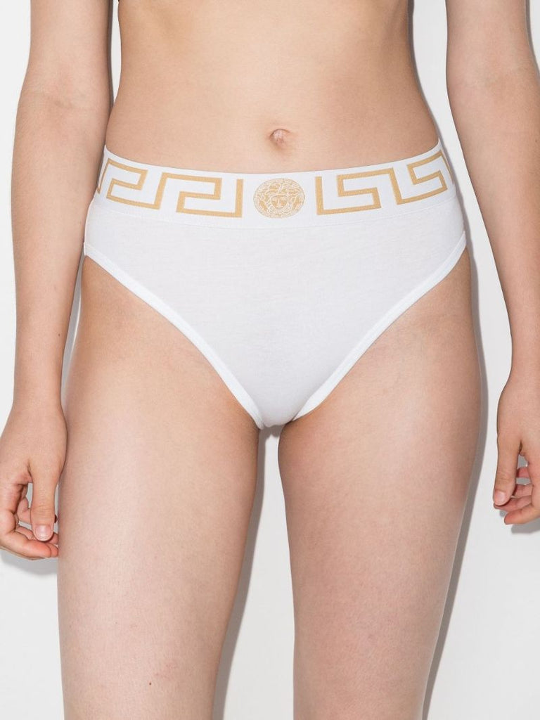 White Greca Border Briefs