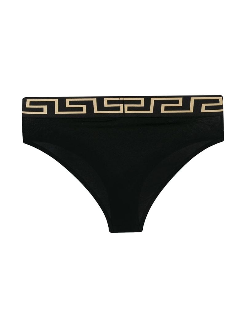 Black Greca-trim High-waisted Briefs