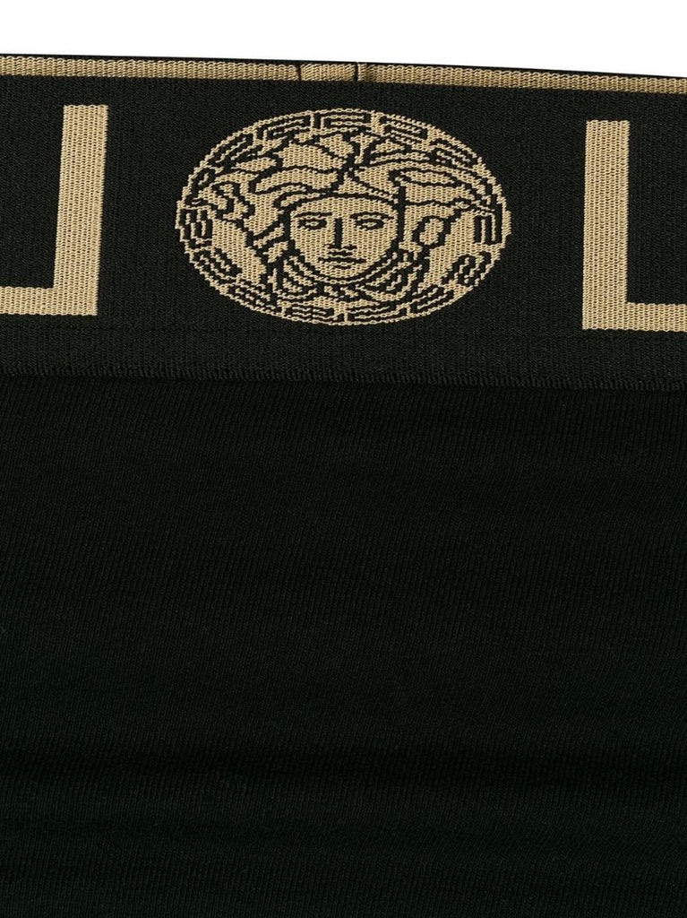 Black Greca-trim High-waisted Briefs