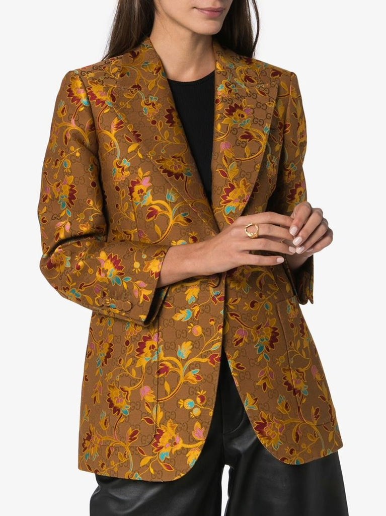 Floral Jacquard Blazer