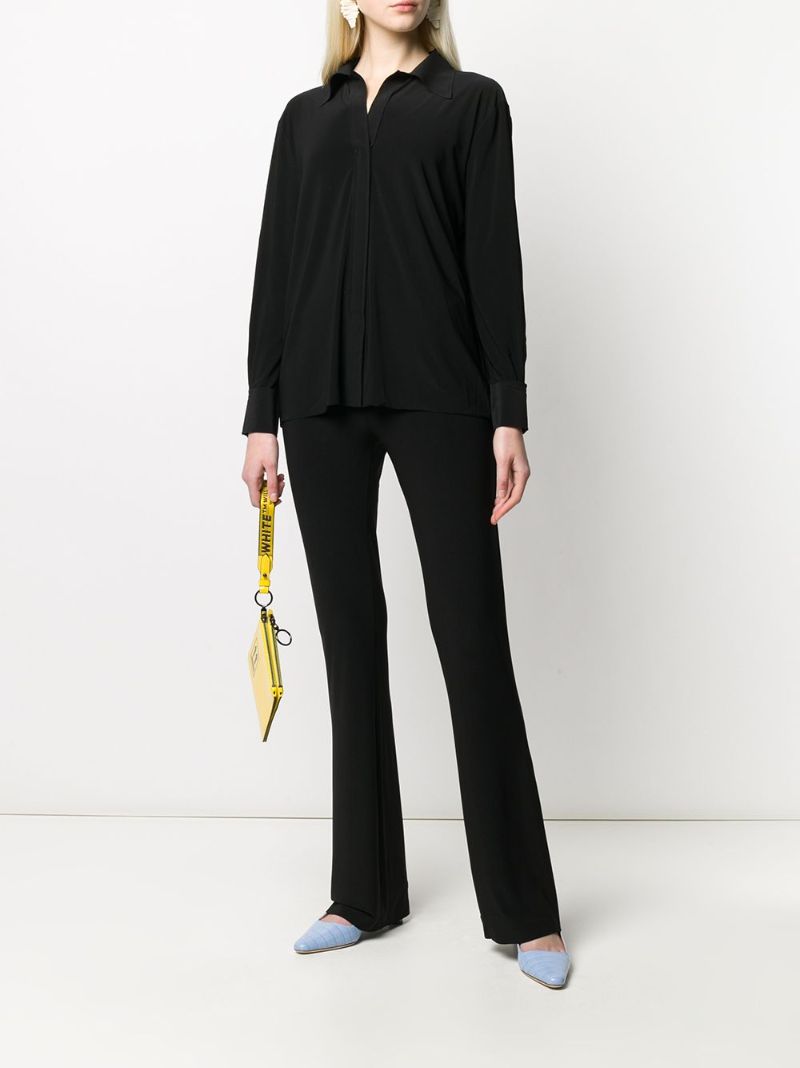 Black High-waist Flared Trousers