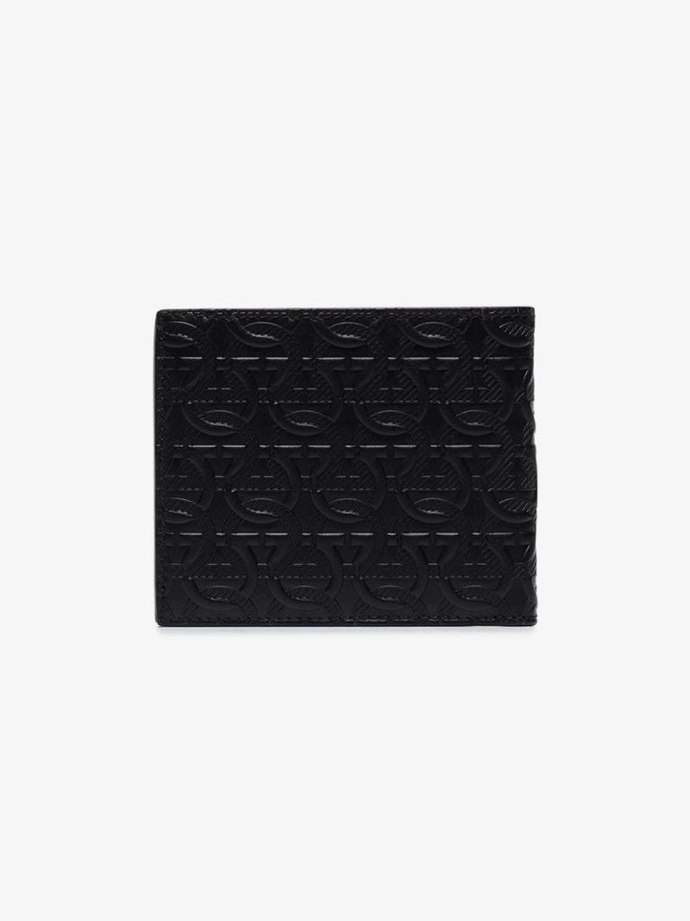 Black Embossed Leather Bifold Wallet