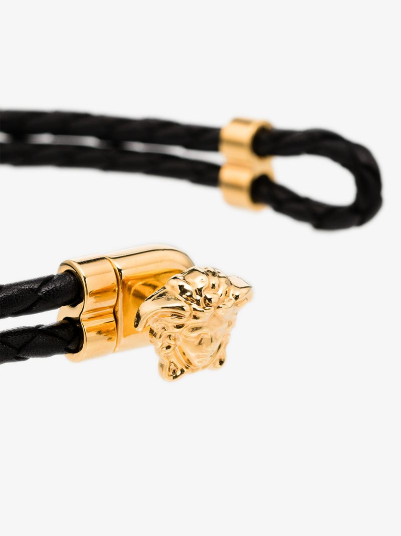 Black Medusa Leather Bracelet