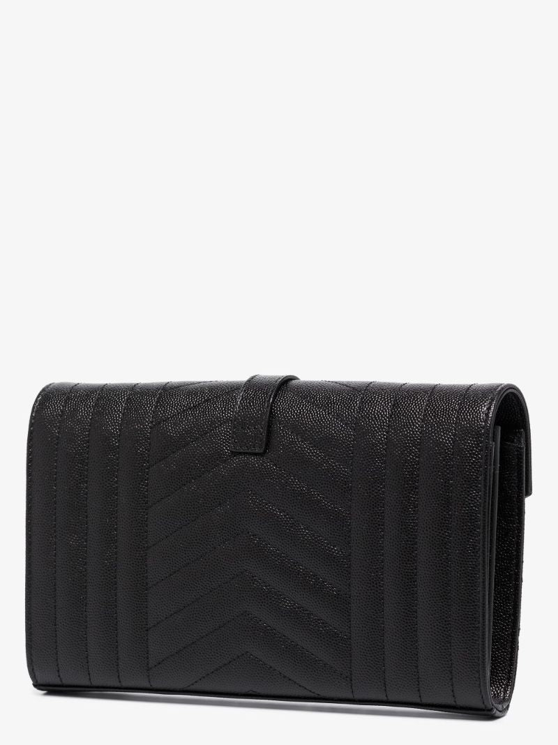 Black Envelope Leather Cross Body Bag