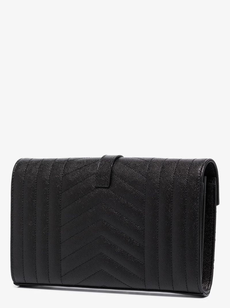 Black Envelope Leather Cross Body Bag