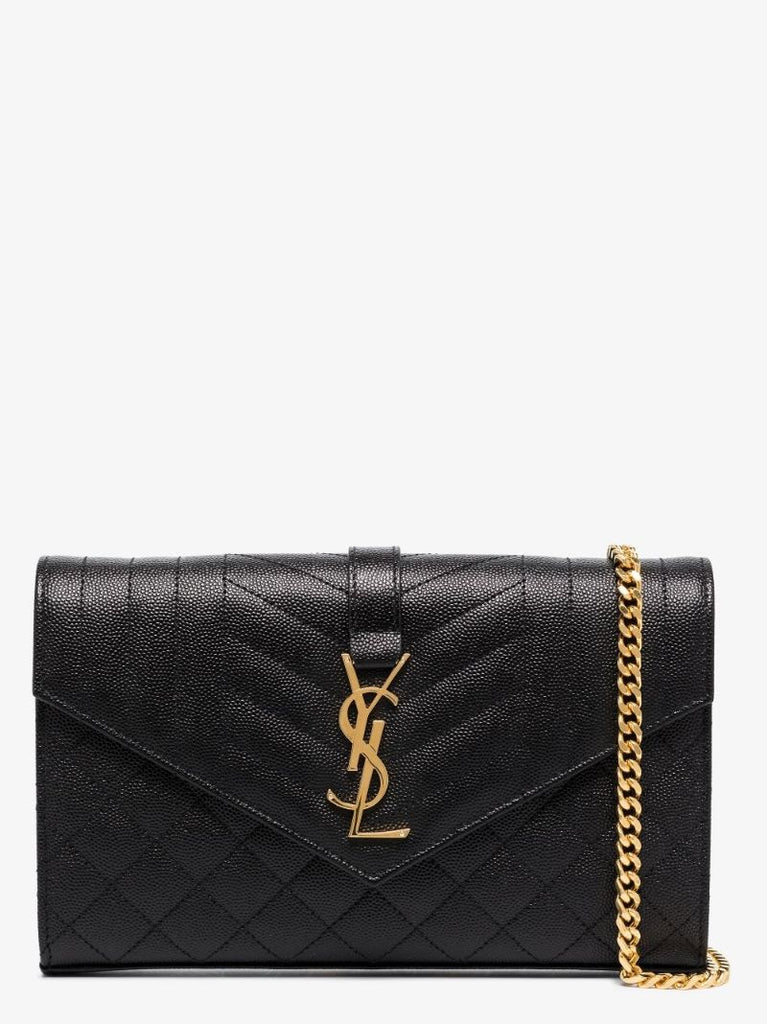 Black Envelope Leather Cross Body Bag