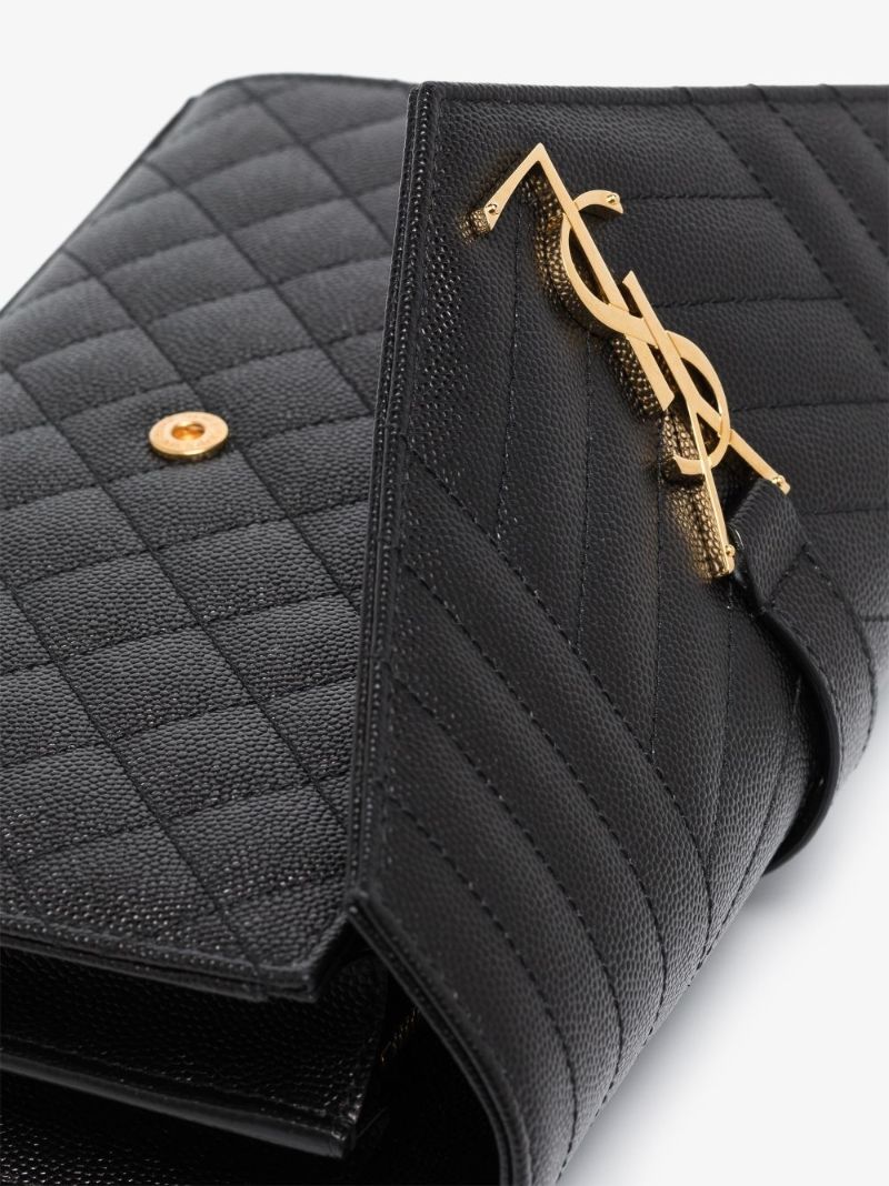 Black Envelope Leather Cross Body Bag