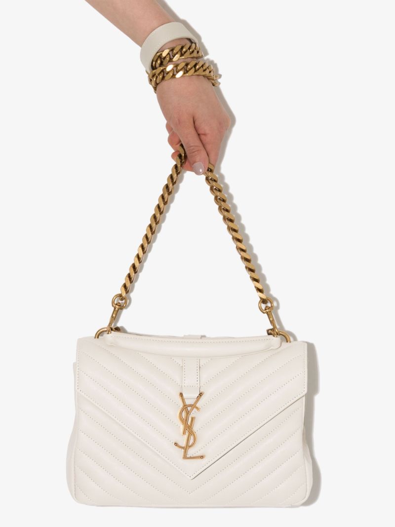 Neutral College Medium Leather Cross Body Bag