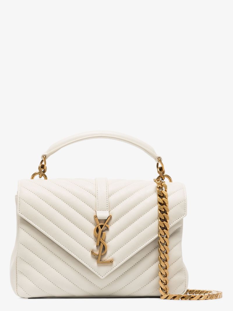 Neutral College Medium Leather Cross Body Bag