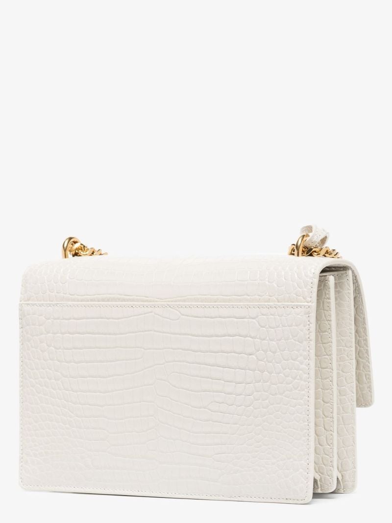 Cream Sunset Mock Croc Leather Shoulder Bag
