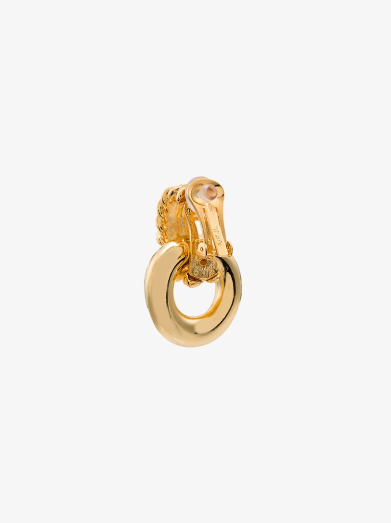 Gold Tone Doorknocker Clip Earrings