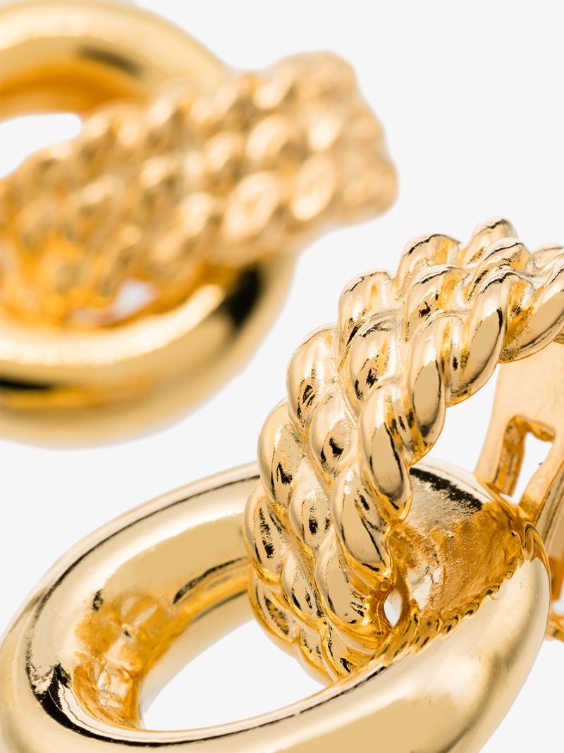 Gold Tone Doorknocker Clip Earrings