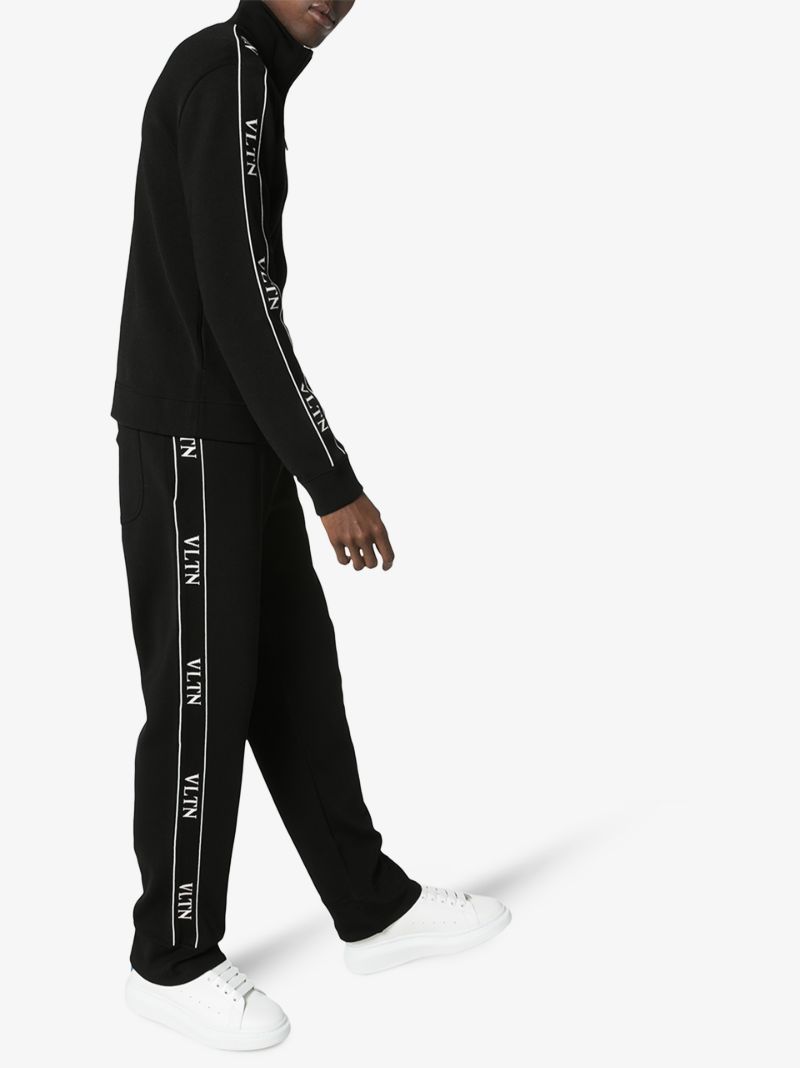 Black Ticker Logo Track Sweatpants