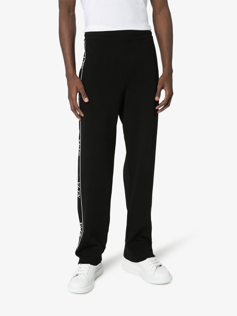 Black Ticker Logo Track Sweatpants