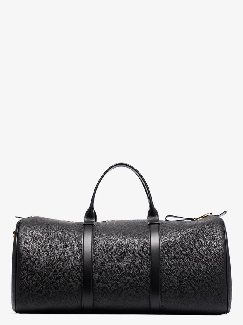 Black Leather Holdall Bag