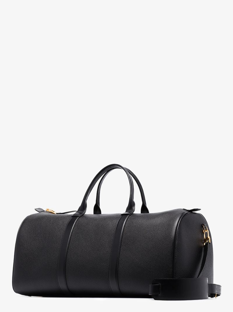 Black Leather Holdall Bag