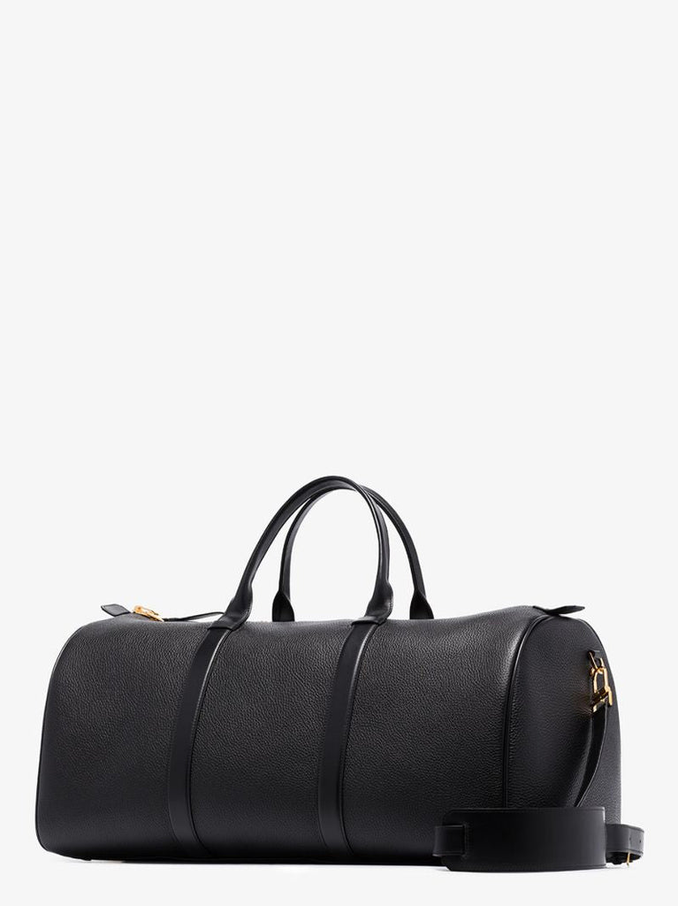 Black Leather Holdall Bag