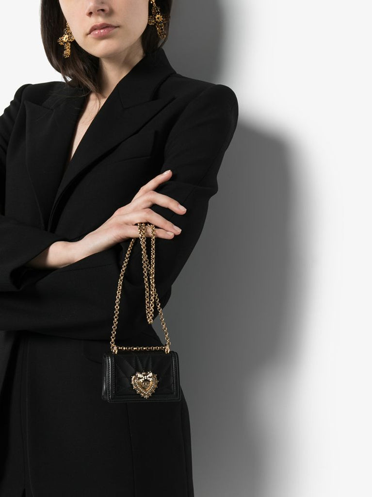 Black Devotion Micro Quilted Leather Bag